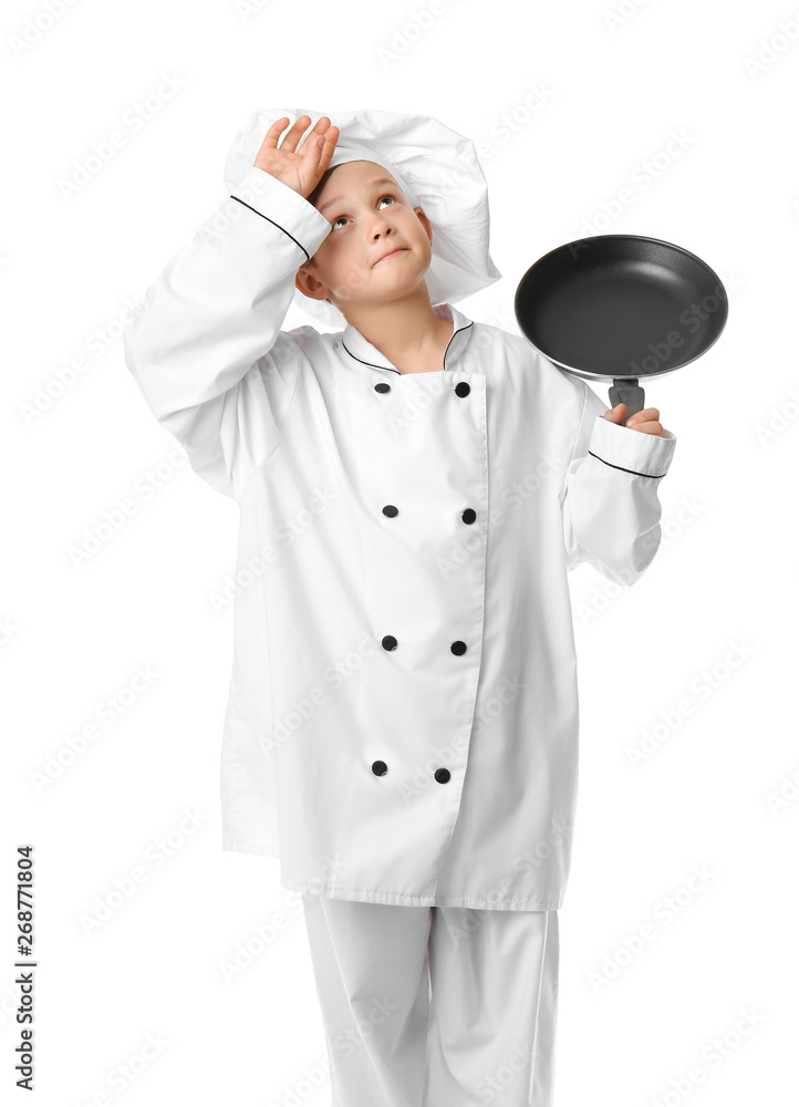 Funny little chef on white background