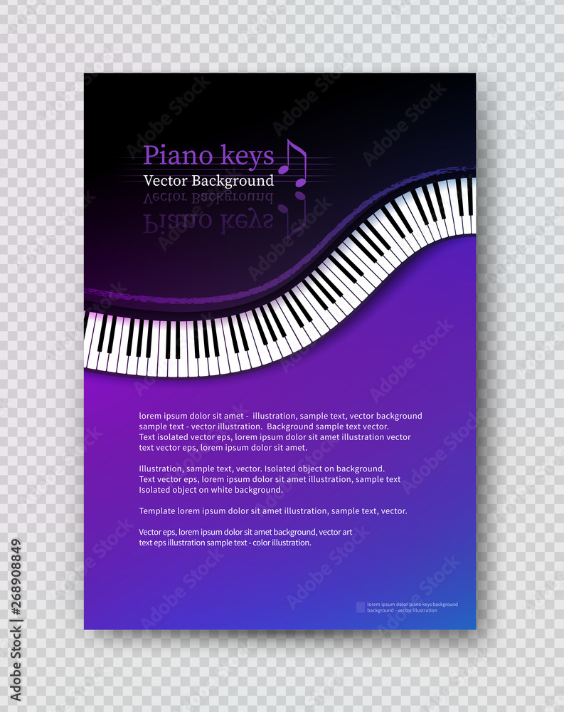 Vector design template with top view Piano keys