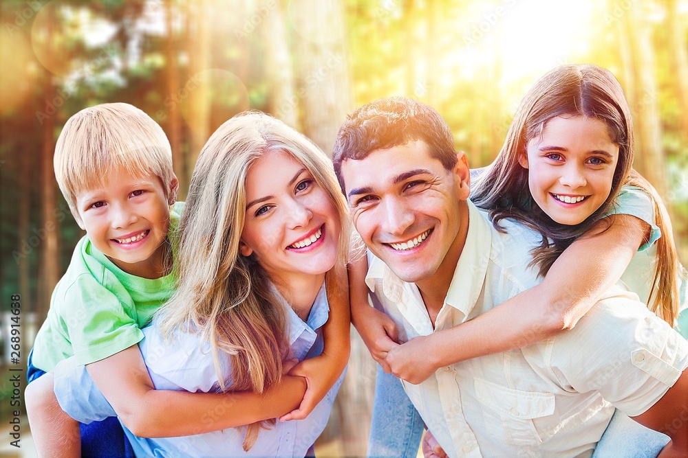 Lovely family in park  outdoor