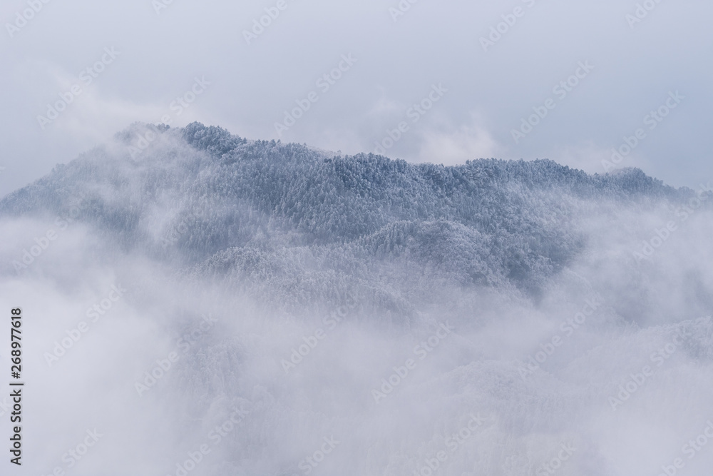 大山里的冬天背景