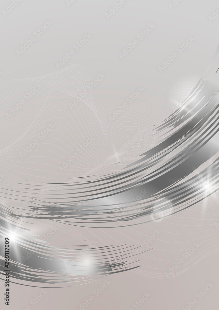 Silver wave abstract background illustration