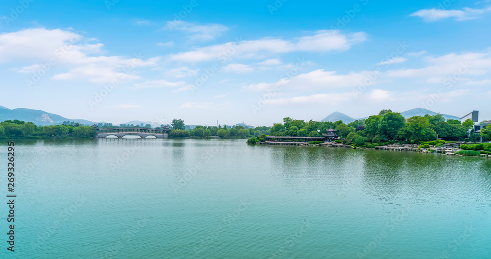 The Beautiful Landscape of Yulong Lake in Xuzhou