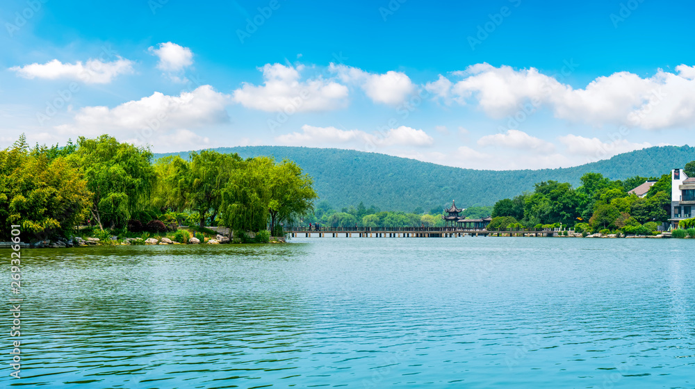 The Beautiful Landscape of Yulong Lake in Xuzhou