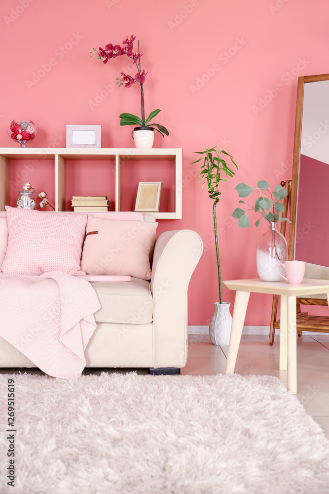 Stylish interior of living room