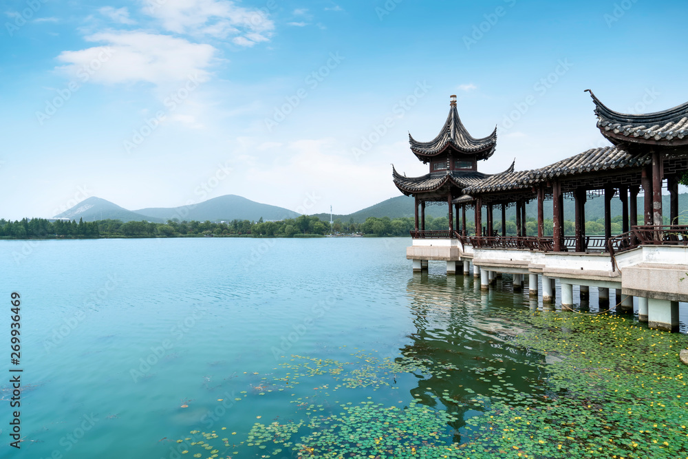 Landscape Architecture and Natural Landscape of Yunlong Lake in Xuzhou..