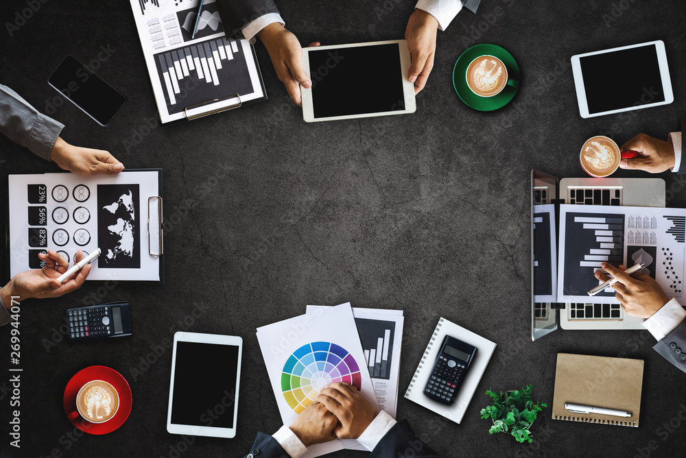 Group of Multiethnic Busy People Working in an Office