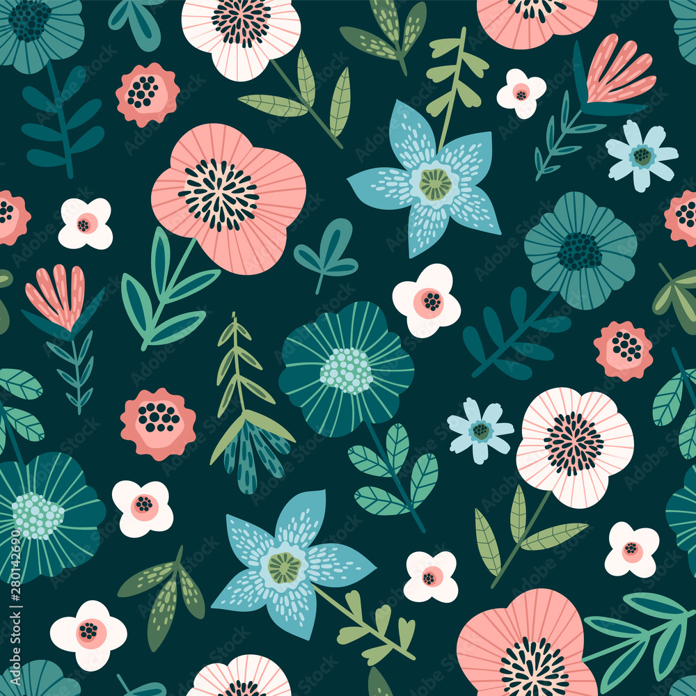 Floral seamless pattern. Vector design for paper, cover, fabric, interior decor