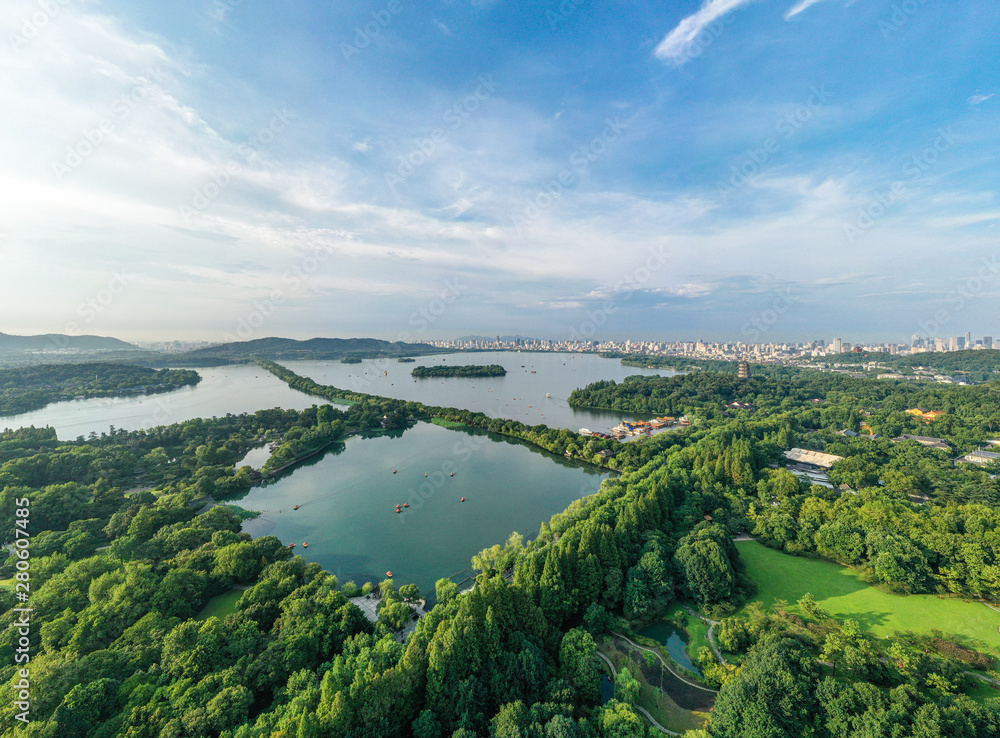 landscape of west lake in hangzhou 