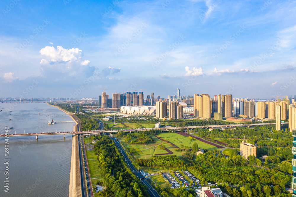 中国杭州的城市天际线