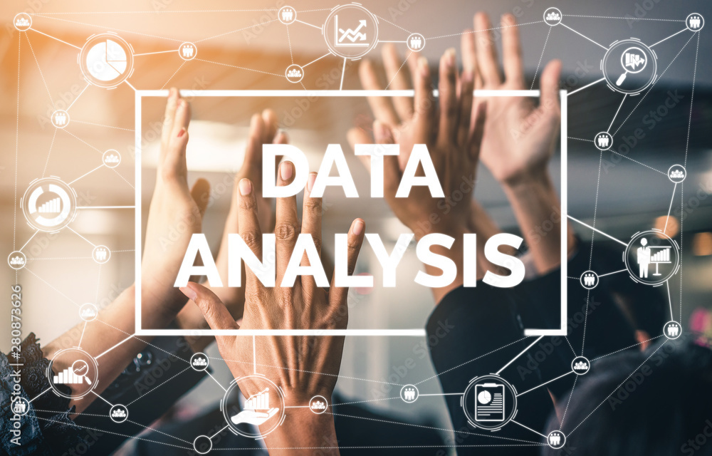 Data Analysis for Business and Finance Concept. Graphic interface showing future computer technology