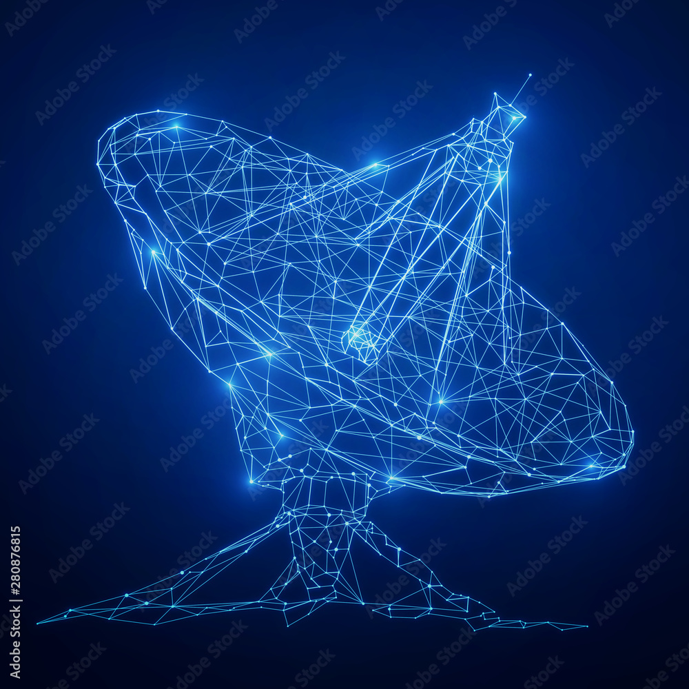 Glowing blue antenna