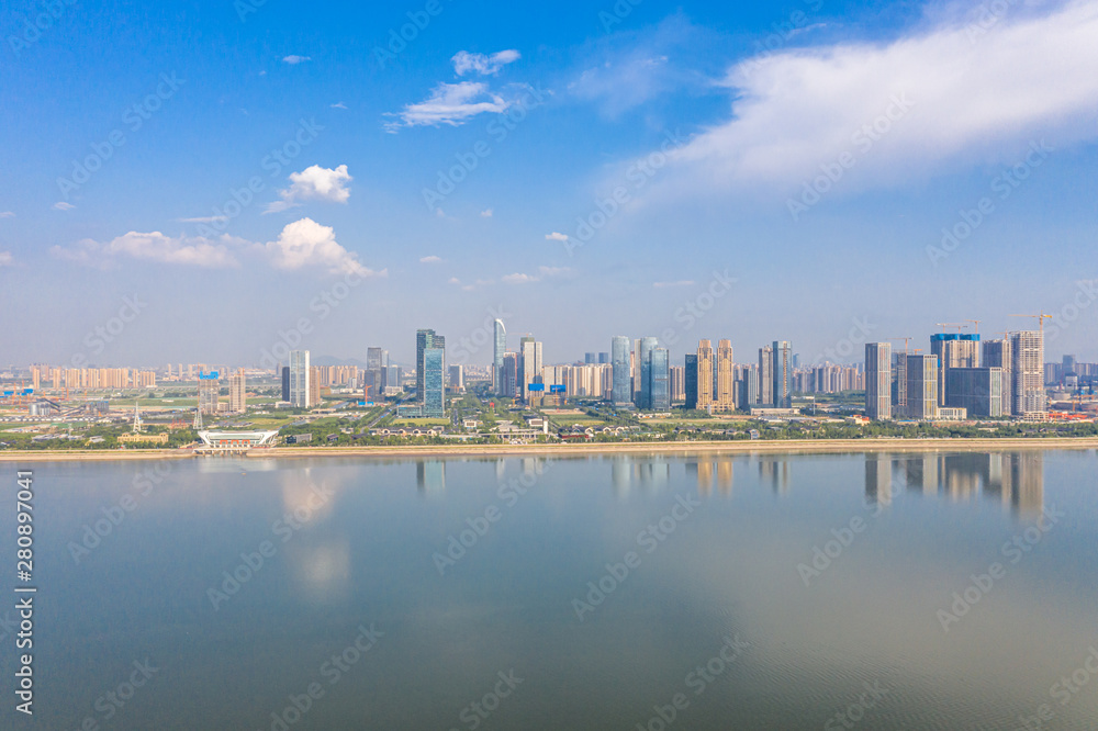 panoramic city skyline in hangzhou china