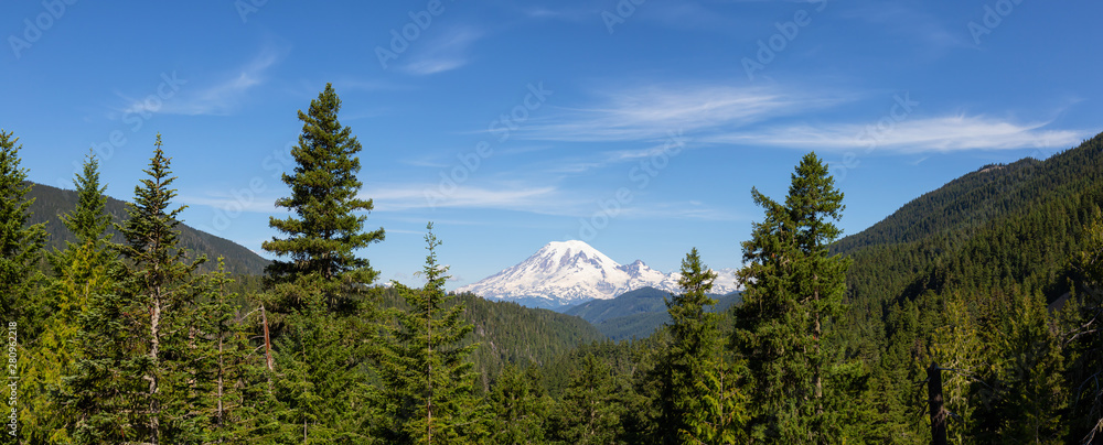 Beautiful Panoramic American Mountain Landscape view during a sunny summer day. Taken in Paradise, M