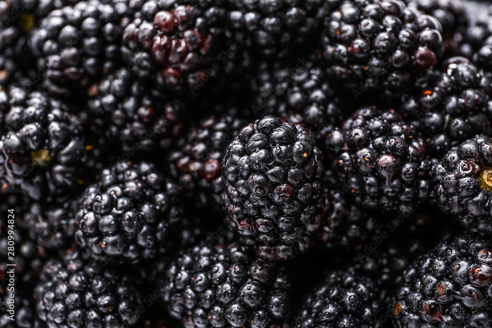 Ripe tasty blackberry as background