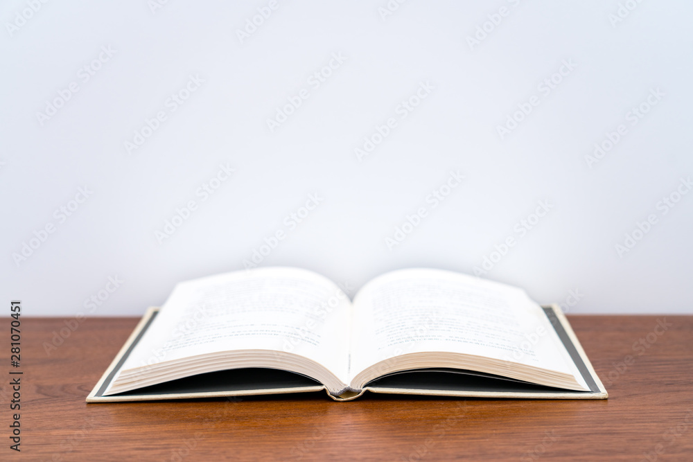 A book open on white background