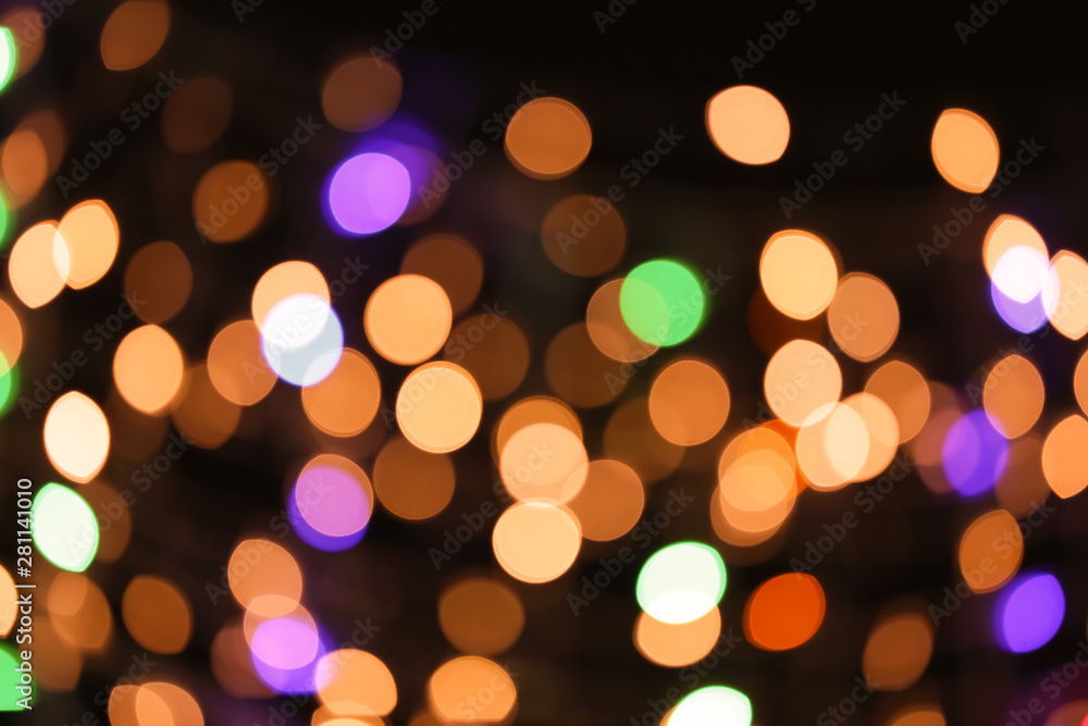 Blurred lights on dark background