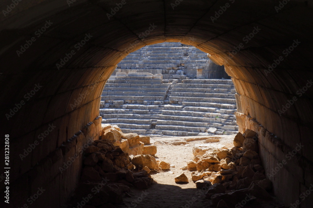 the ruins of the ancient Roman amphitheatre