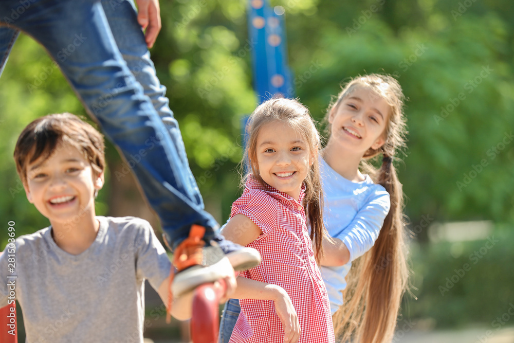 Cute little children on playground