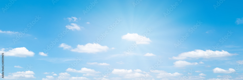 Beautiful blue sky cloudsfor background. Panorama of sky.