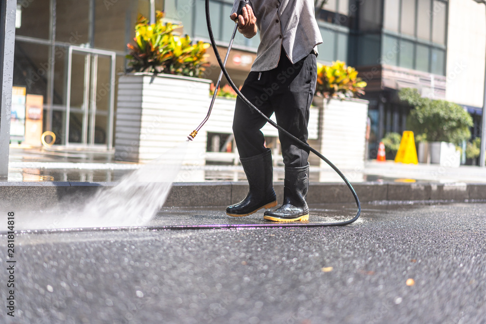 cleaning floor