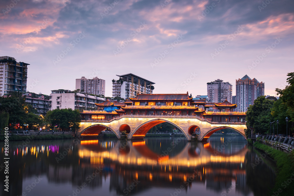 Anshun Bridge in Chengdu in Sichuan, China