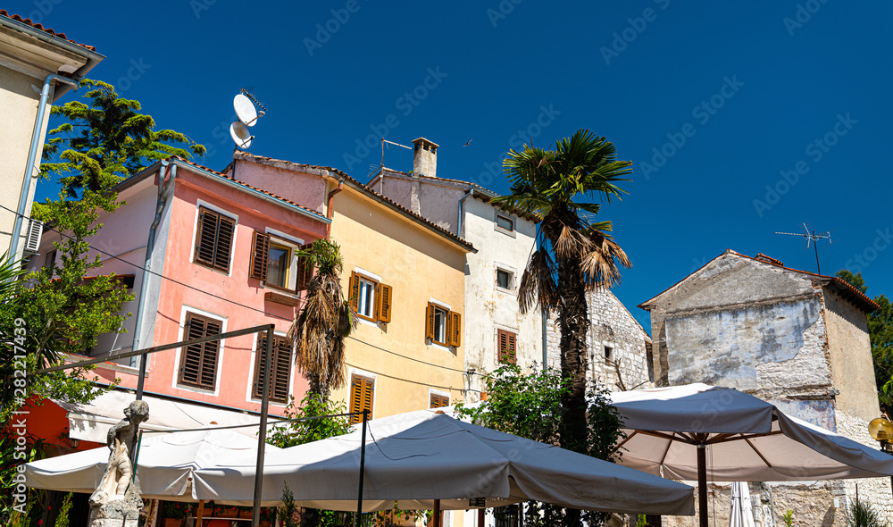 Houses in the old town of Porec, Croatia