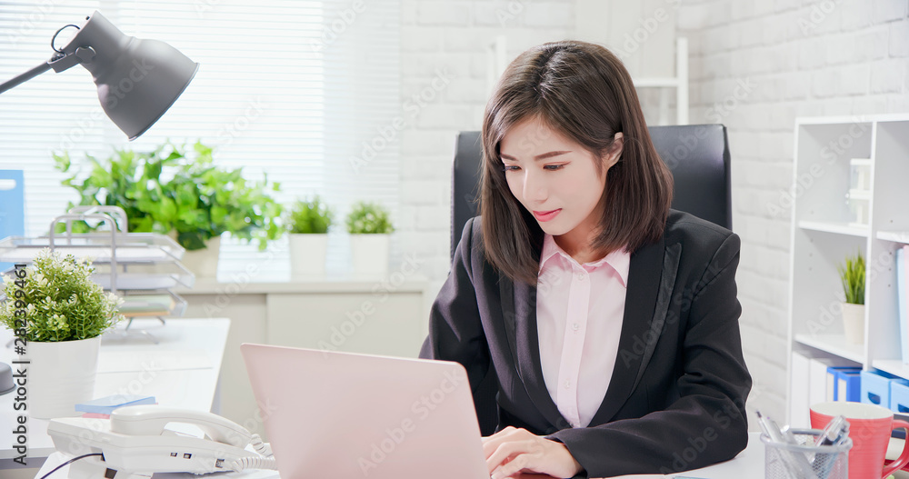 Young asia woman work in office