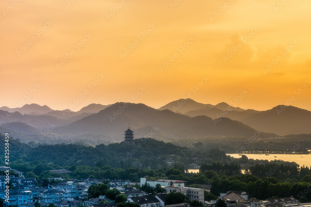 杭州西湖景观与建筑景观……