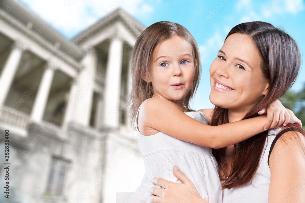 Happy Mother and daughter hugging