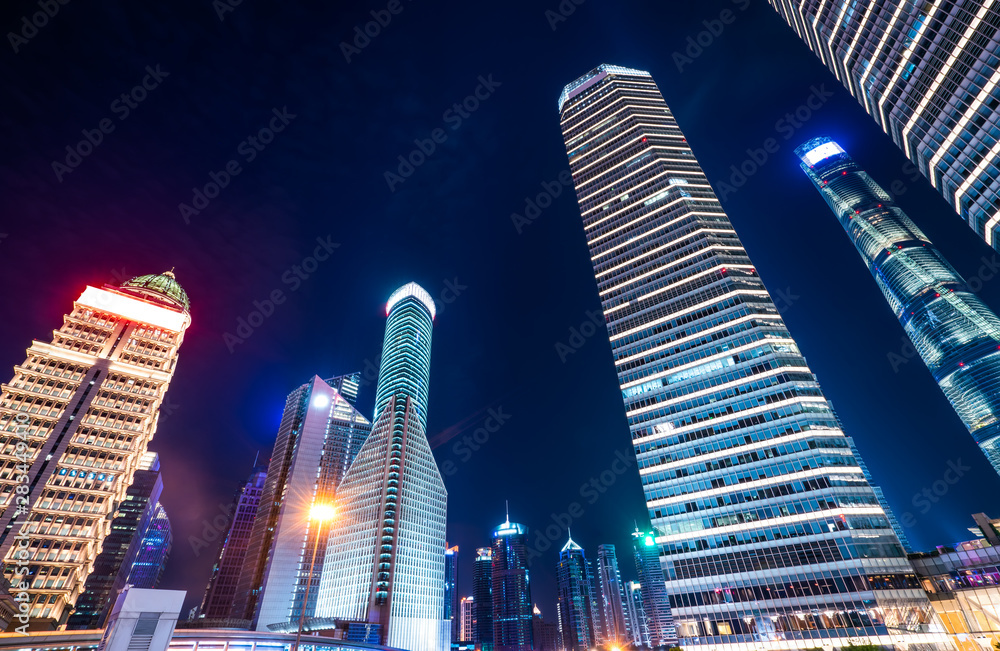 Urban Nightscape and Architectural Landscape in Shanghai..