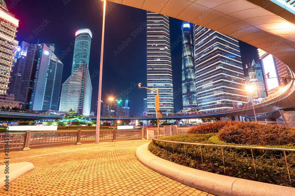 上海城市夜景建筑景观……