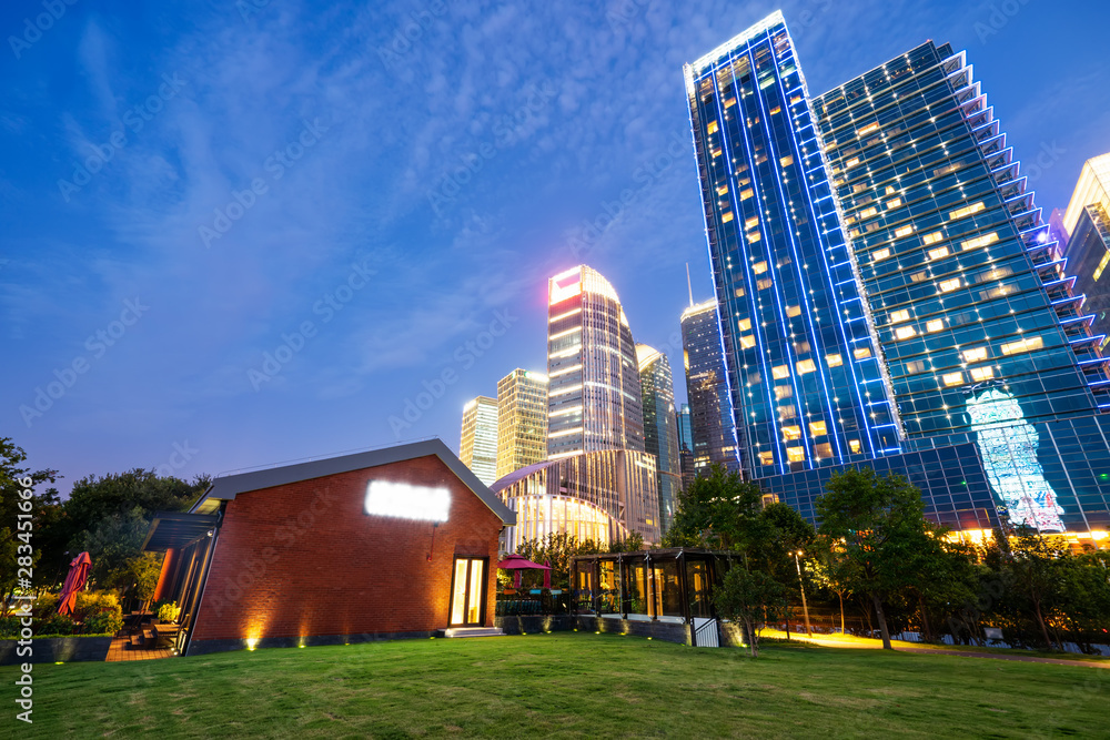 上海城市夜景建筑景观……