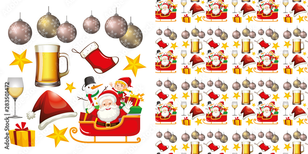 Seamless background design with christmas theme