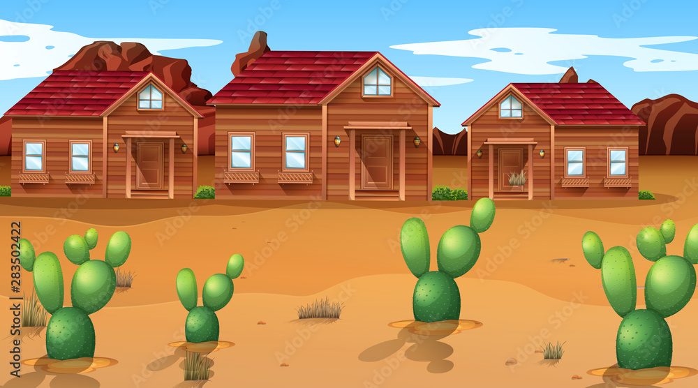 Western desert themed scene in nature