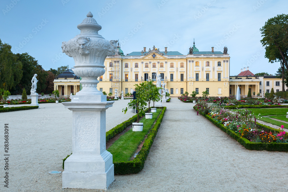 Beautiful gardens of the Branicki Palace in Bialystok, Poland.