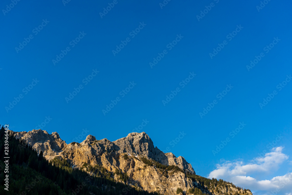 Peak of the mountain Rote Flüh in the Tannheimer Tal in Austria