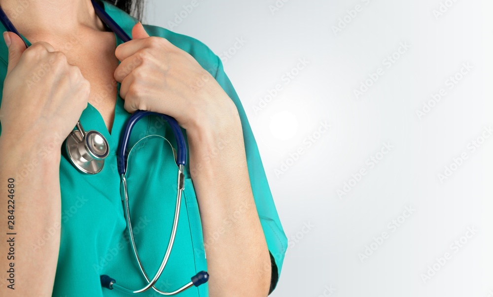 Close-up Doctor at hospital working with tablet pc