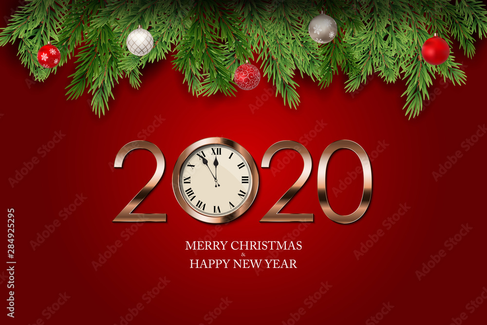 Merry Christmas and New Year Background. Vector Illustration