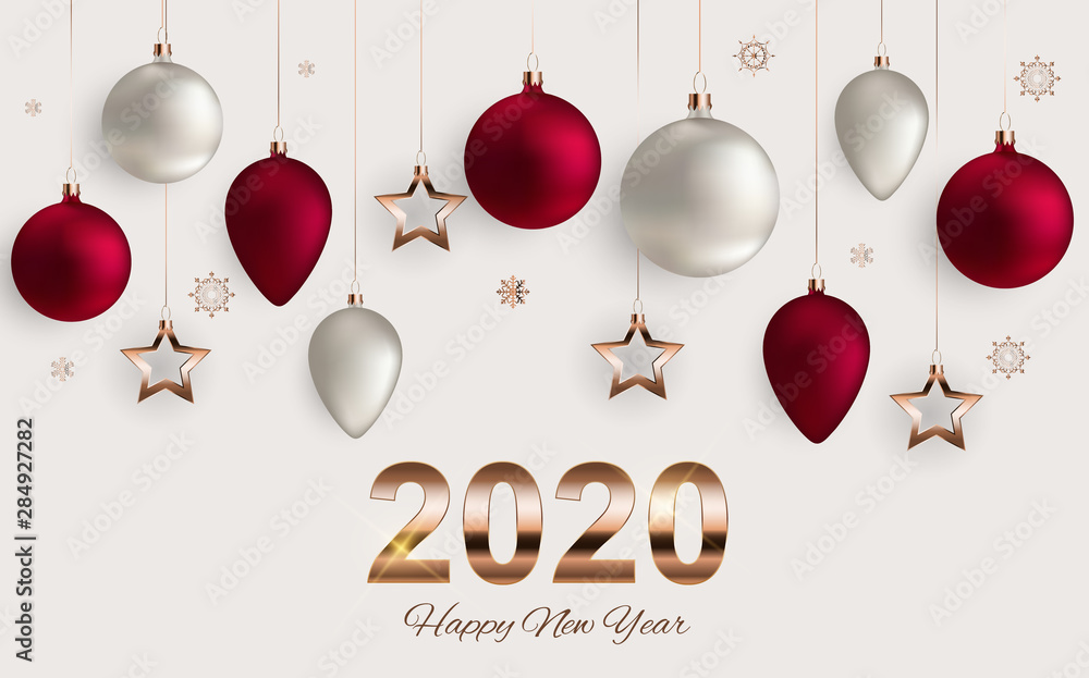 Merry Christmas and New Year Background. Vector Illustration