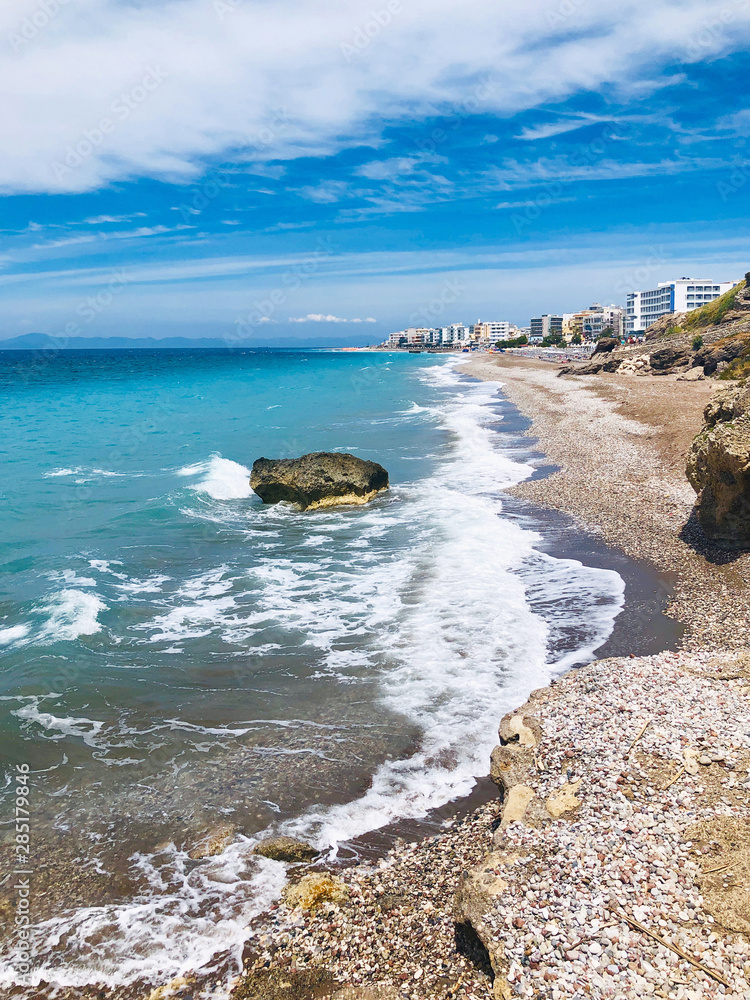 Beautiful view of Aegean sea coastline