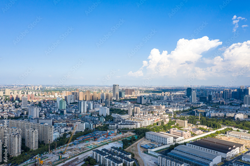 city skyline in hangzhou china