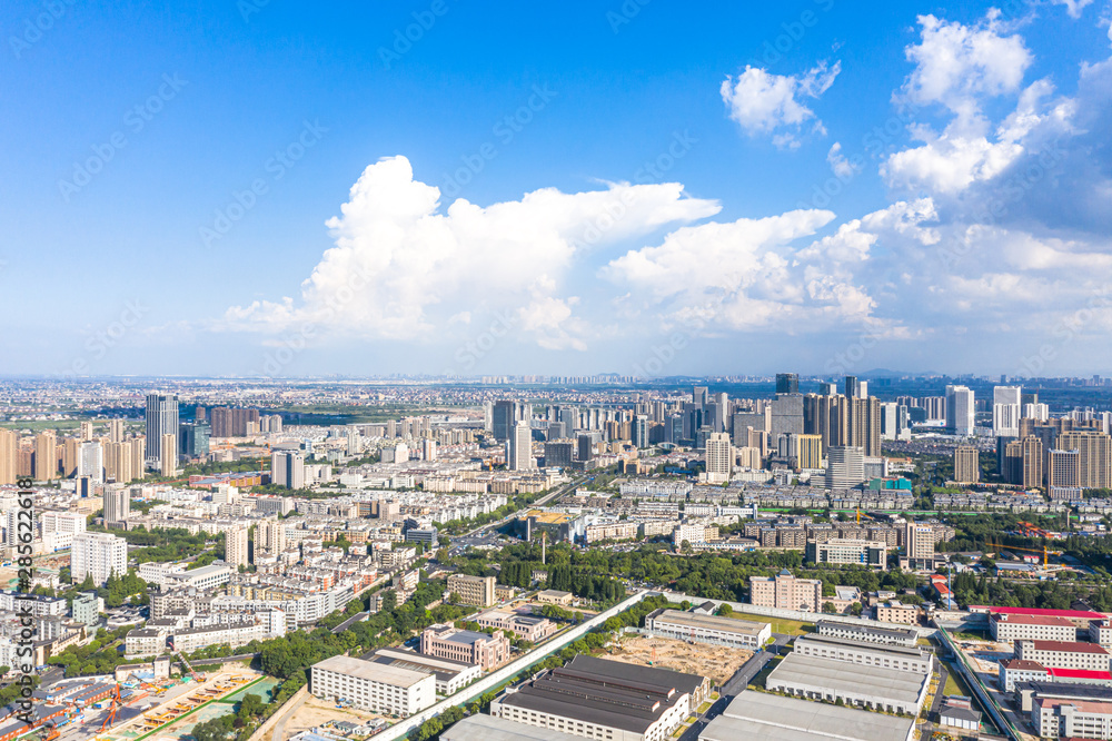 city skyline in hangzhou china