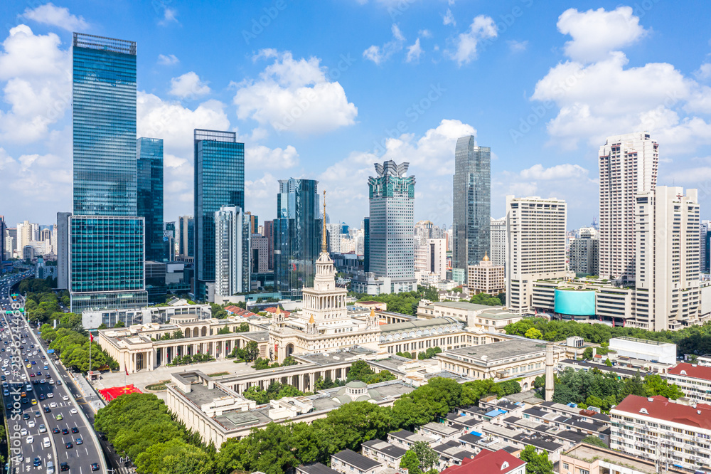 city skyline in shanghai china