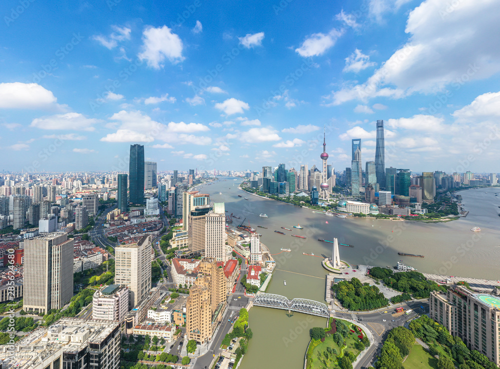 city skyline in shanghai china