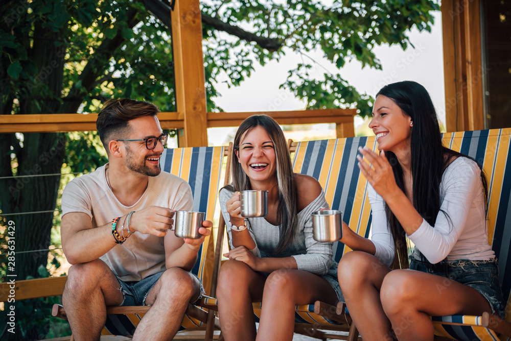 Friends having fun on a summer weekend.