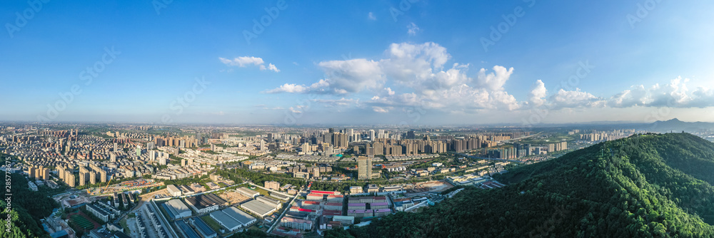 中国杭州全景城市天际线