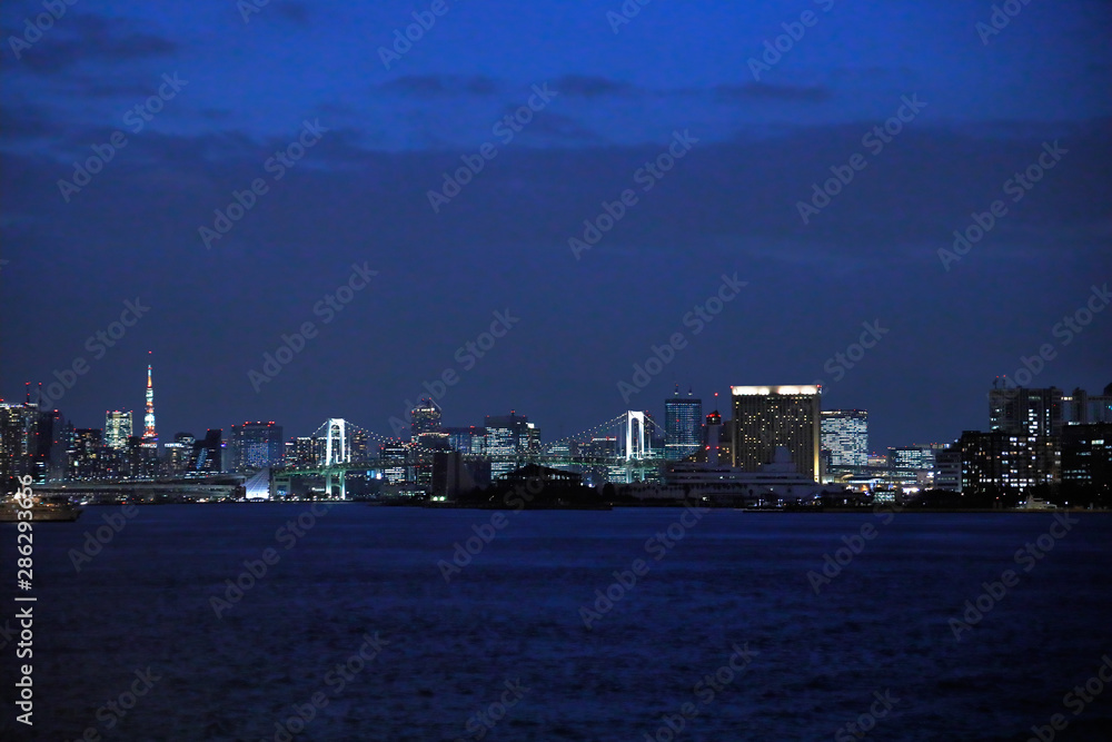 夜の東京の街並み