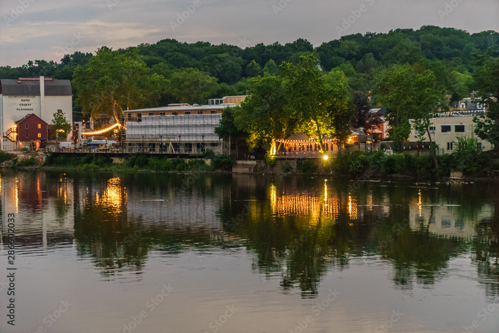 Delaware river at summer from Historic New Hope, PA