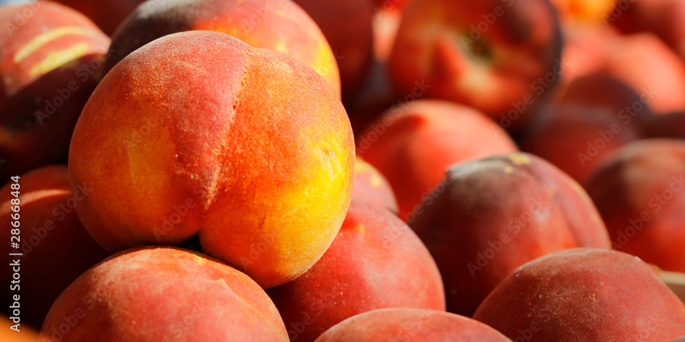 yellow peach sold in market in provence-france