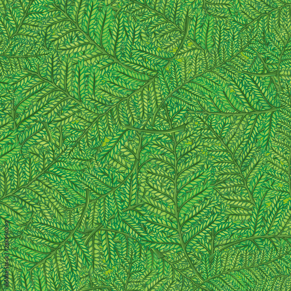 Background template with green leaves